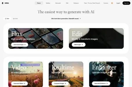 Krea AI网页截图,Krea AI网页快照