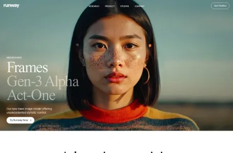 Runway网页截图,Runway网页快照