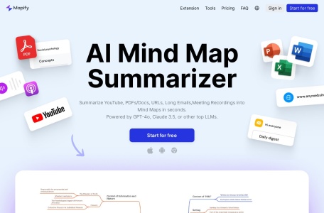Mapify,Mapify官网截图,思维导图生成工具