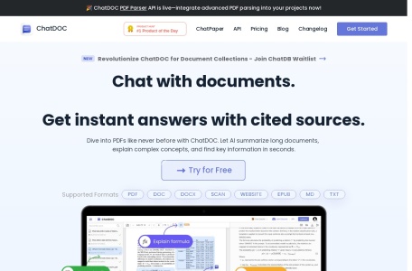 ChatDOC网页截图,ChatDOC网页快照