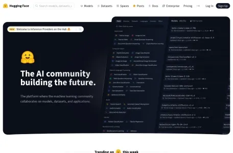 HuggingFace网页截图,HuggingFace网页快照