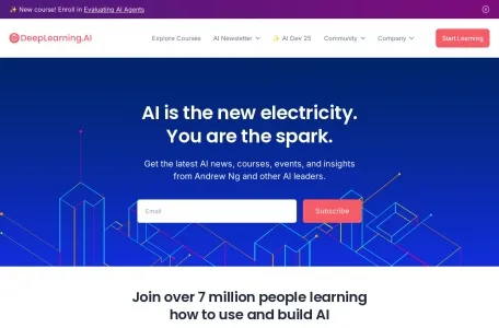 DeepLearning.AI网页截图,DeepLearning.AI网页快照