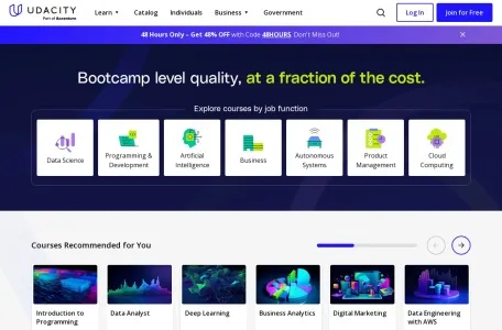 Udacity AI学院网页截图,Udacity AI学院网页快照