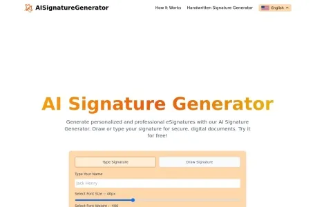 AI Signature Generator网页截图,AI Signature Generator网页快照