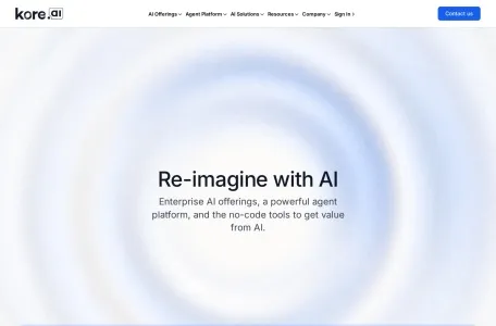 Kore.ai网页截图,Kore.ai网页快照