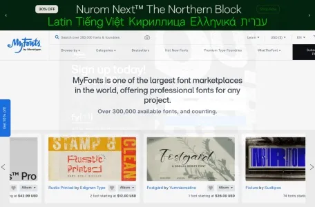 WhatTheFont网页截图,WhatTheFont网页快照