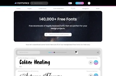 FontSpace网页截图,FontSpace网页快照