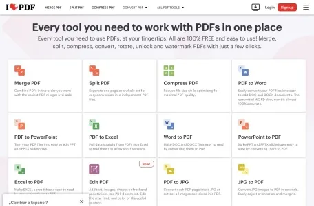 iLovePDF网页截图,iLovePDF网页快照