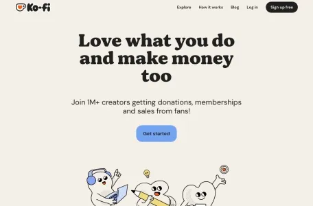 Ko-Fi网页截图,Ko-Fi网页快照