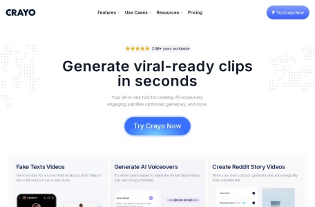 Crayo AI网页截图,Crayo AI网页快照