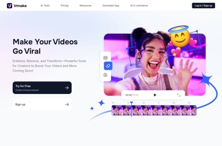 Vmake.ai网页截图,Vmake.ai网页快照