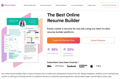 ResumeBuilder网页截图,ResumeBuilder网页快照