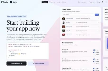 Radix UI网页截图,Radix UI网页快照