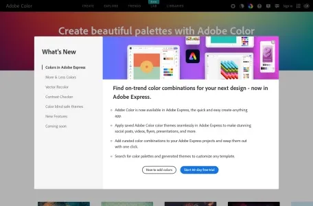 Adobe Color CC网页截图,Adobe Color CC网页快照