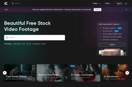 Coverr视频素材网页截图,Coverr视频素材网页快照