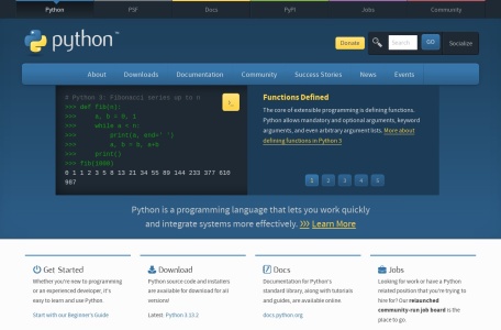 Python.org网页截图,Python.org网页快照