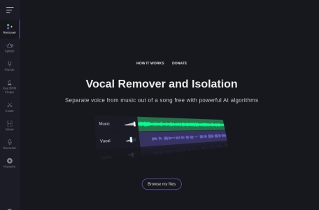 Vocalremover网页截图,Vocalremover网页快照