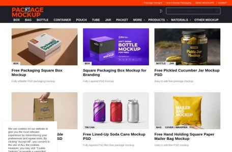 Package Mockups网页截图,Package Mockups网页快照