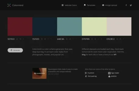 colormind网页截图,colormind网页快照