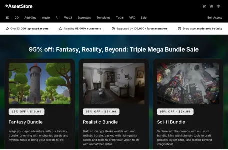 Unity资源商店网页截图,Unity资源商店网页快照