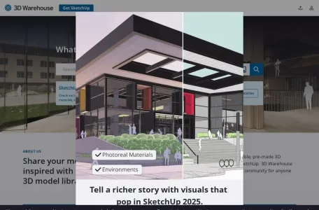 3D Warehouse网页截图,3D Warehouse网页快照