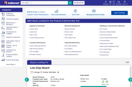 IndiaMart,IndiaMart官网截图,印度最大的商品和服务在线B2B平台