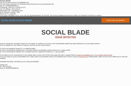 Social Blade网页截图,Social Blade网页快照