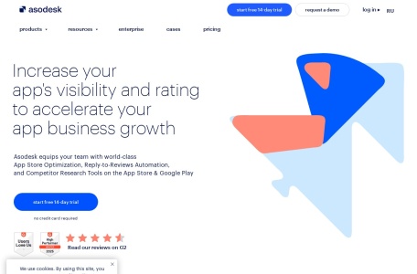 Asodesk,Asodesk官网截图,世界一流的应用商店优化、评论回复自动化以及 App Store 和 Google Play 上的竞争对手研究工具
