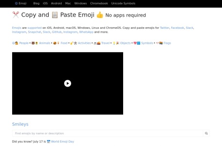 Get Emoji,Get Emoji官网截图,在线emoji表情复制，支持定向选择Facebook、twitter、instagram等平台的专属emoji