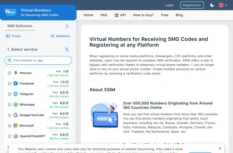 5sim.net网页截图,5sim.net网页快照