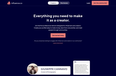influence网页截图,influence网页快照