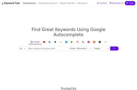 Keyword Tool网页截图,Keyword Tool网页快照