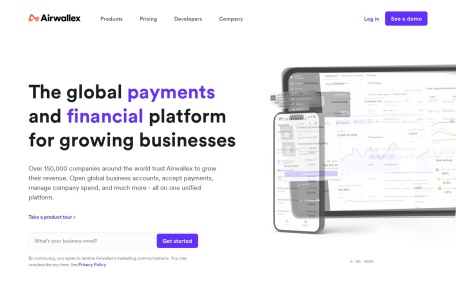 Airwallex空中云汇网页截图,Airwallex空中云汇网页快照