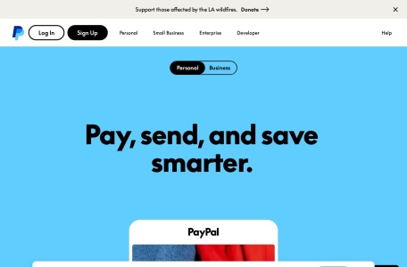 PayPal网页截图,PayPal网页快照