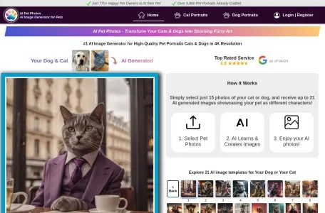 AI Pet Photos | 妙宠相机网页截图,AI Pet Photos | 妙宠相机网页快照