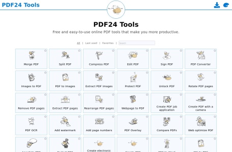 PDF24tools网页截图,PDF24tools网页快照