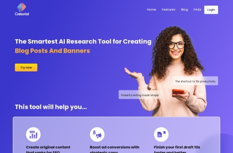 cretorial AI网页截图,cretorial AI网页快照