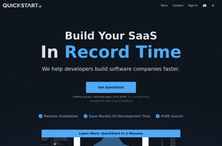QuickStart网页截图,QuickStart网页快照