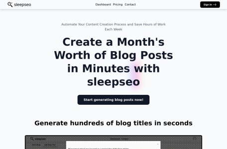 SleepSeo网页截图,SleepSeo网页快照
