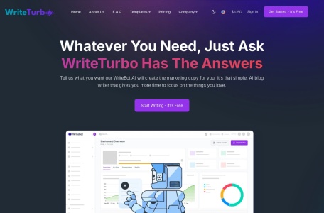 WriteTurbo网页截图,WriteTurbo网页快照