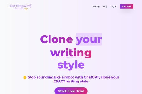 HolyBlogoMoly: Clone Your Writing Style网页截图,HolyBlogoMoly: Clone Your Writing Style网页快照