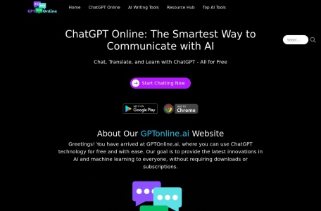 ChatGPT Online – GPTOnline.ai网页截图,ChatGPT Online – GPTOnline.ai网页快照