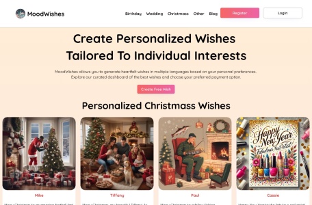 MoodWishes网页截图,MoodWishes网页快照