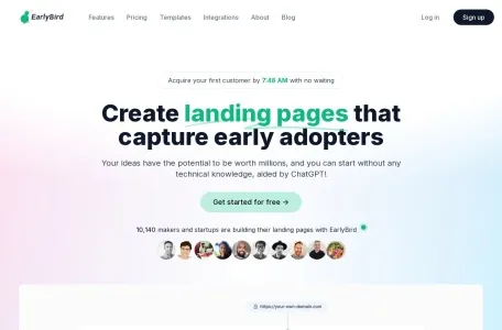 EarlyBird网页截图,EarlyBird网页快照
