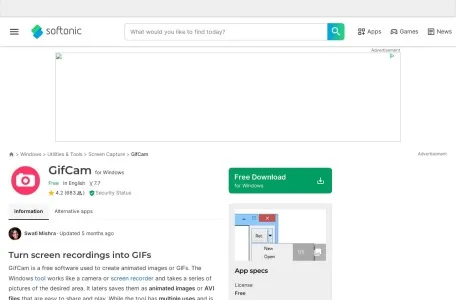 GifCam录屏网页截图,GifCam录屏网页快照