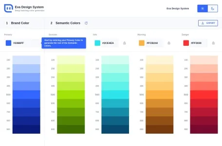 Eva Design System | 配色工具网页截图,Eva Design System | 配色工具网页快照