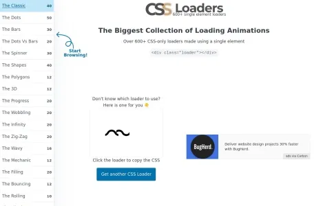 CSS-Loaders 加载动画网页截图,CSS-Loaders 加载动画网页快照