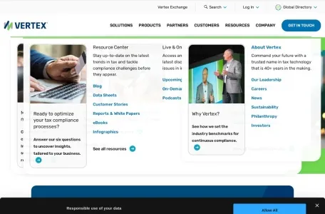 vertexinc税务软件网页截图,vertexinc税务软件网页快照