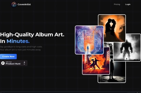 CoverArtist,CoverArtist官网截图,一个工具，为您的下一首歌生成高质量的专辑封面。
