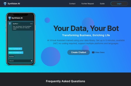 SynVisionAI Chatbot网页截图,SynVisionAI Chatbot网页快照